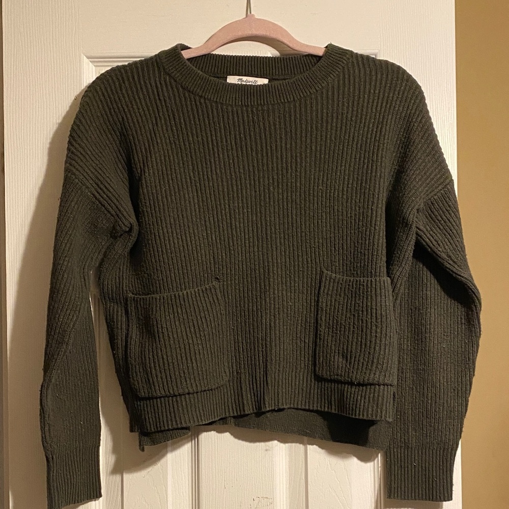 Madewell Dark Green Ribbed Sweater